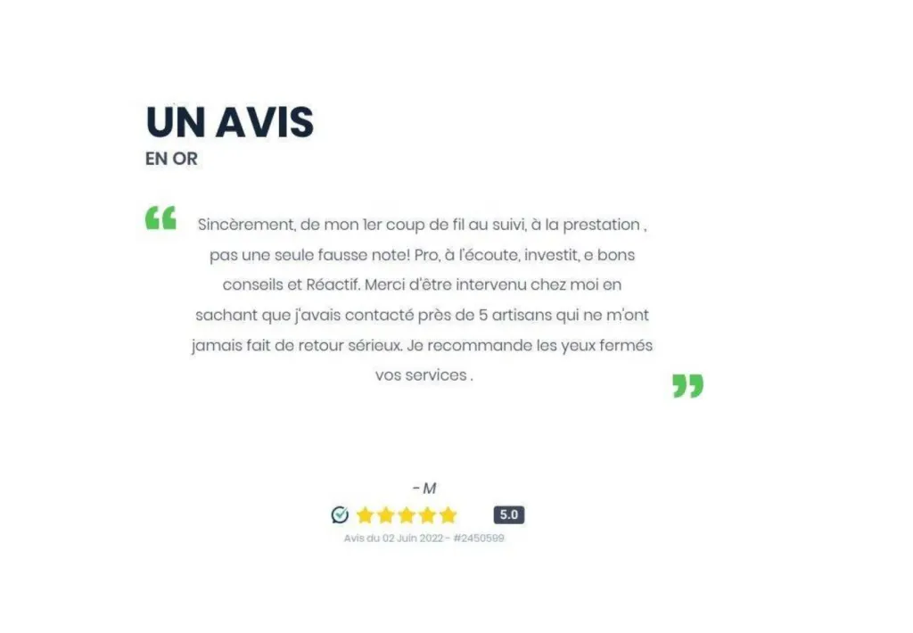 avis client pour le SAV de 2 volets roulants salon de provence
