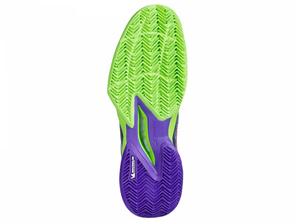 packshot chaussure babolat violette semelle
