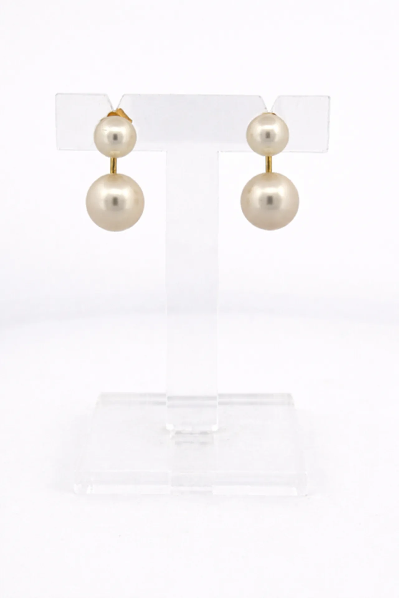 Boucles d’oreilles double perles eau douce or 750 dépôt vente Or Ligne La Teste-de-Buch Bassin d’Arcachon