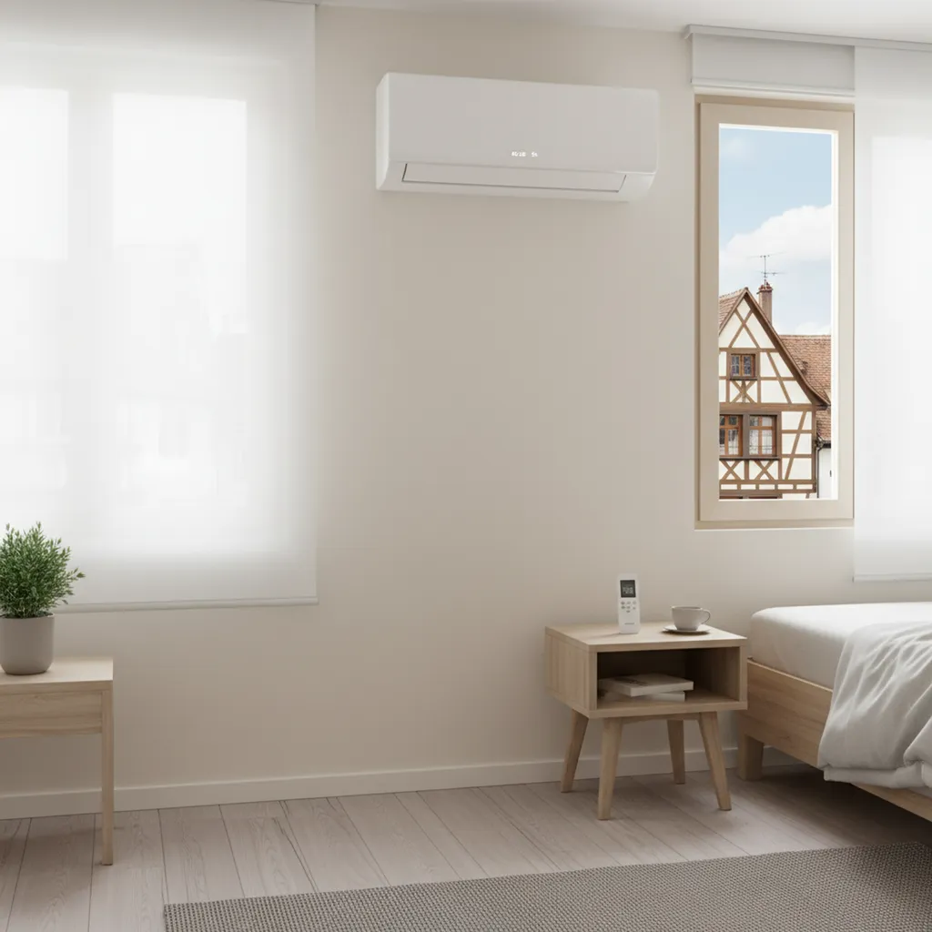 Équipement d’un logement en climatisation murale réversible à Strasbourg : unité intérieure compacte et silencieuse
