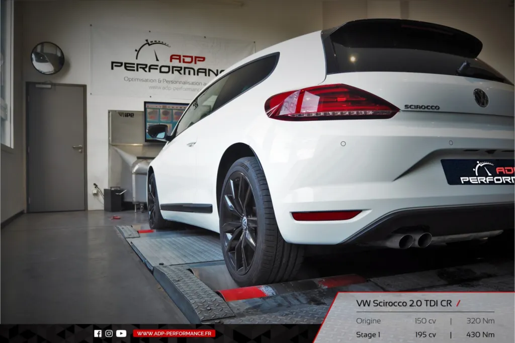 Reprogrammation moteur Avignon - Volkswagen Scirocco 2.0 TDI CR 150cv - ADP Performance