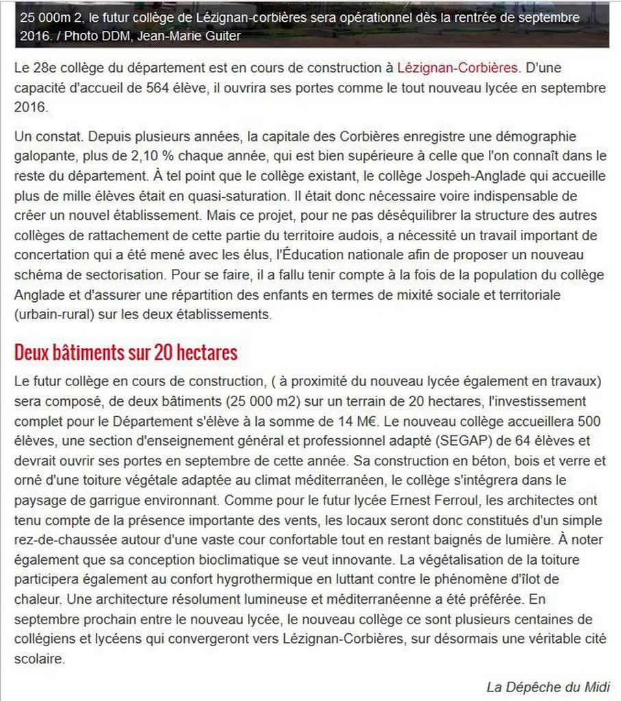 plafonds tendus collège - Corbières - Plafonds Tendus Occitans