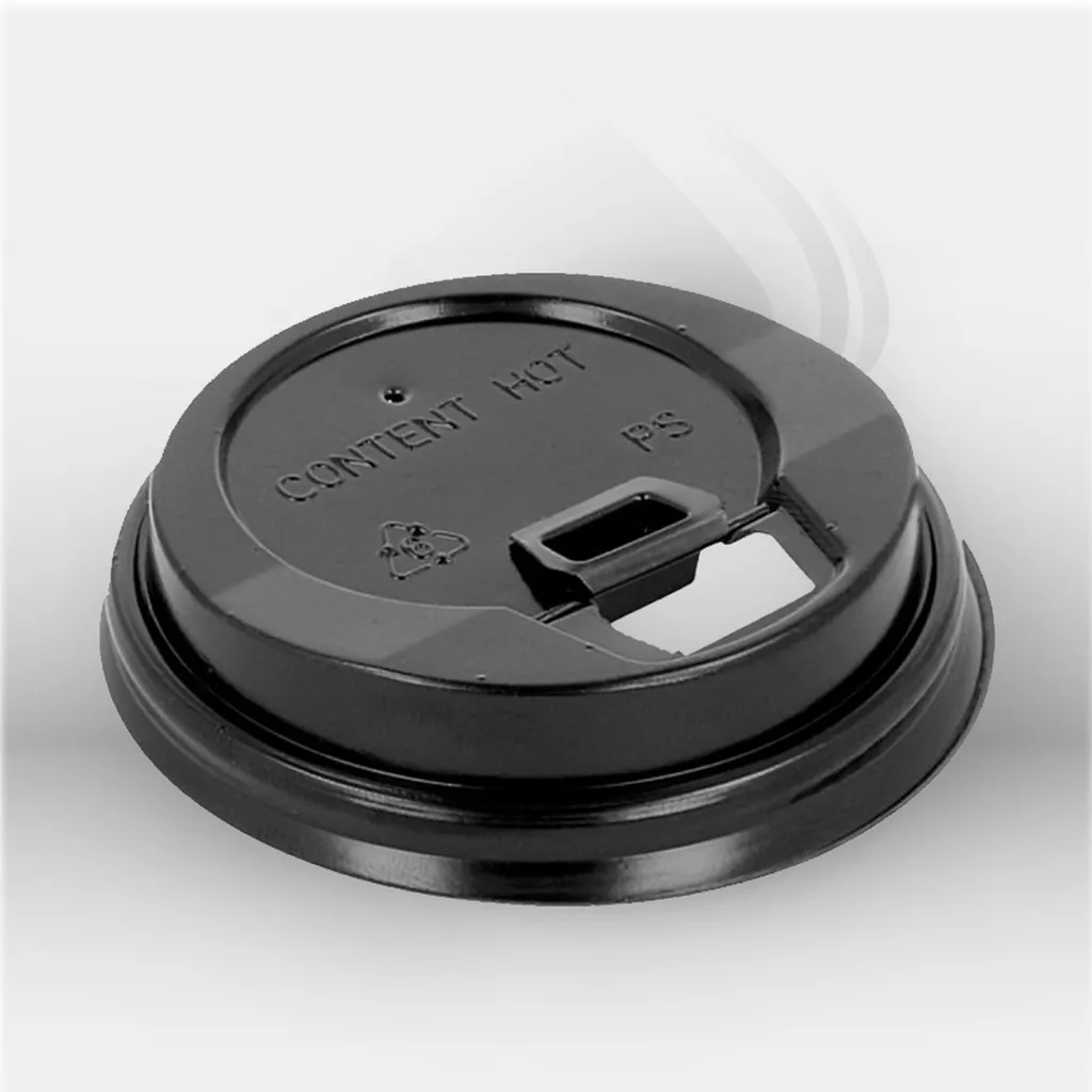 Couvercles pour gobelets 120 ml noirs Garcia de Pou pour restauration professionnelle, idéals pour cafés, restaurants et vente à emporter, assurant une fermeture sécurisée et hygiénique des boissons chaudes et froides – disponibles à Mont-de-Marsan, Lande