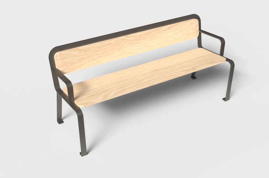 EVAN : banc sobre avec grand choix de coloris pour parcs et jardins