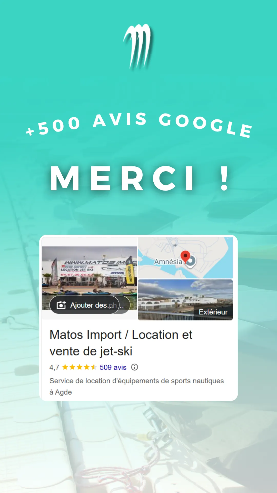 Déjà plus de 500 avis Google avec une note moyenne de 4,7/5 : merci pour votre confiance !