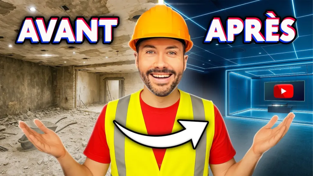 Expérience habitat : rénovation studio YouTube Jojol avec domotique loxone à Lyon