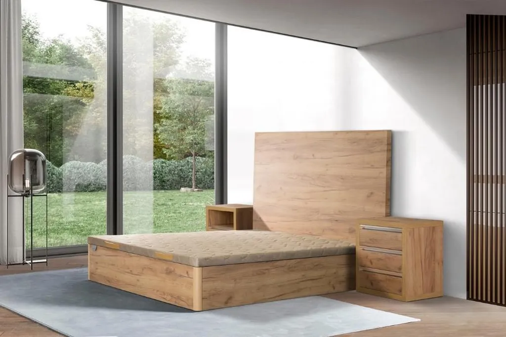 Vente de sommier coffre Paula Yecol en bois mélaminé et pied en hêtre bois massif à Caluire proche Villeurbanne