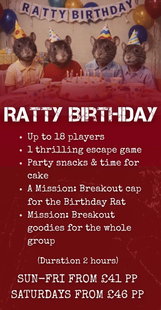 Book a Unique Birthday Experience - The Ratty Birthday Package!