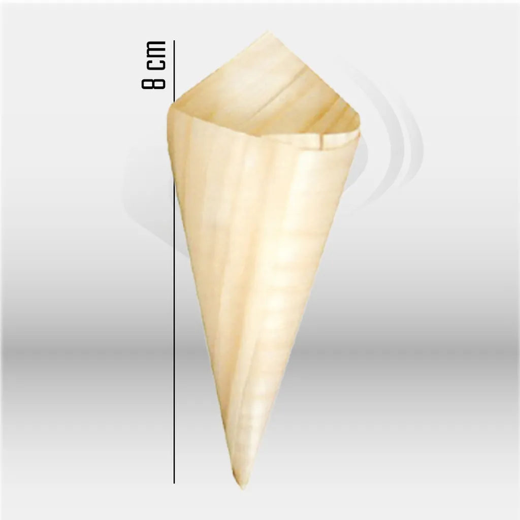Cornets à frites en feuilles de pin 17 cm Garcia de Pou pour restauration professionnelle, idéals pour frites, tapas et snacks, offrant une solution naturelle, biodégradable et esthétique pour la présentation alimentaire en événements et vente à emporter 
