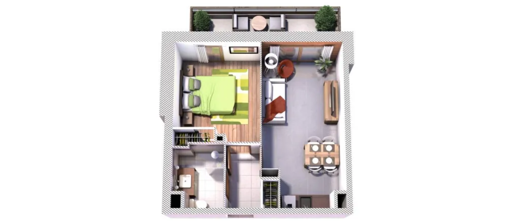 aménagement appartement T2 La plagne 