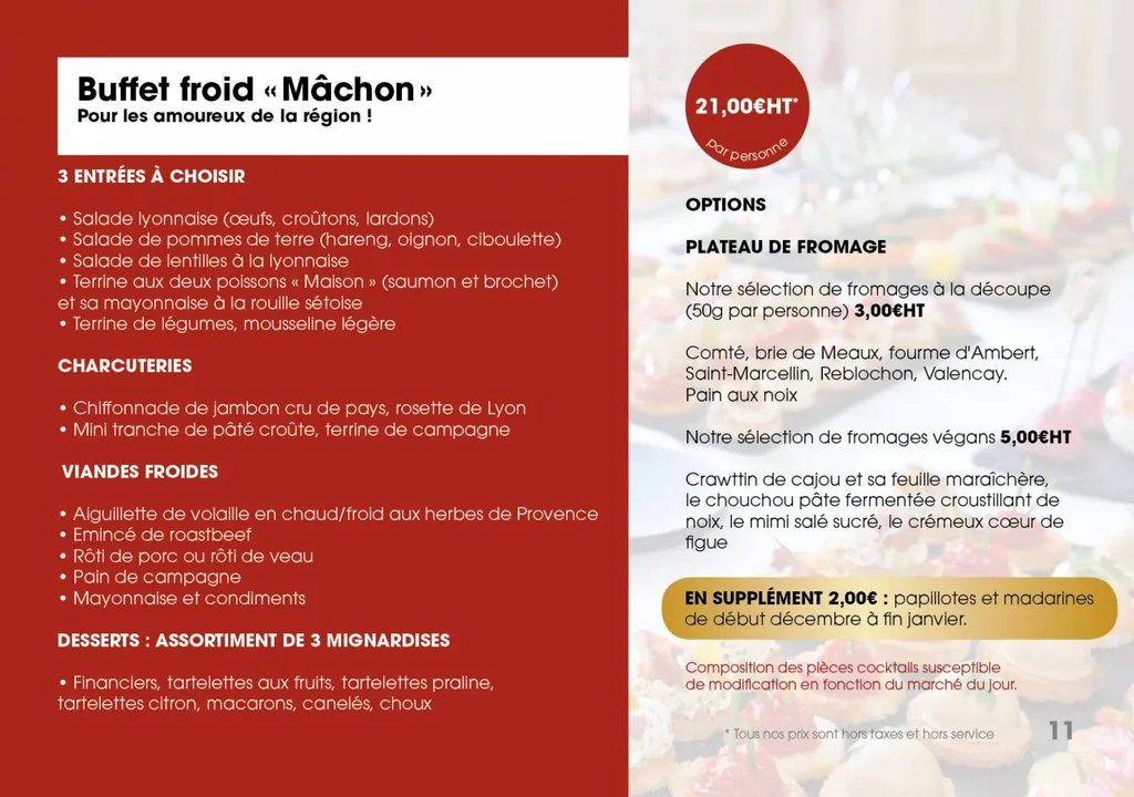 BUFFET FROID MACHON-Pour les amoureux de la région
