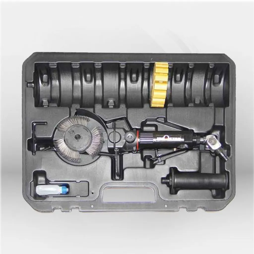 Valise brosseuse pneumatique professionnelle BRV2, brosse courbée inox + gomme anti-adhésif, raccord bi-directionnel 360°, 3500 tr/min, kit detailing intérieur et extérieur automobile – disponible à Mont-de-Marsan, Landes (40), Nouvelle-Aquitaine et toute