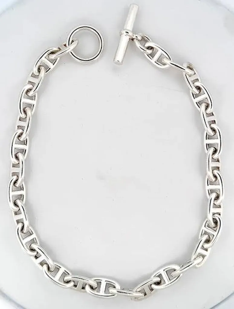 L’Intemporel de la Maison Hermès – Collier Chaîne d’Ancre en Argent Massif Dépôt Vente Or Ligne près de Bordeaux