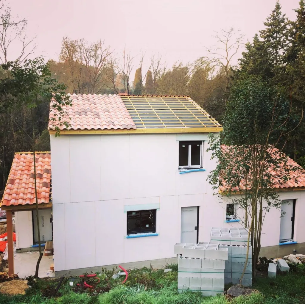 Construction maison à étage en ossature bois à Aix en Provence 13