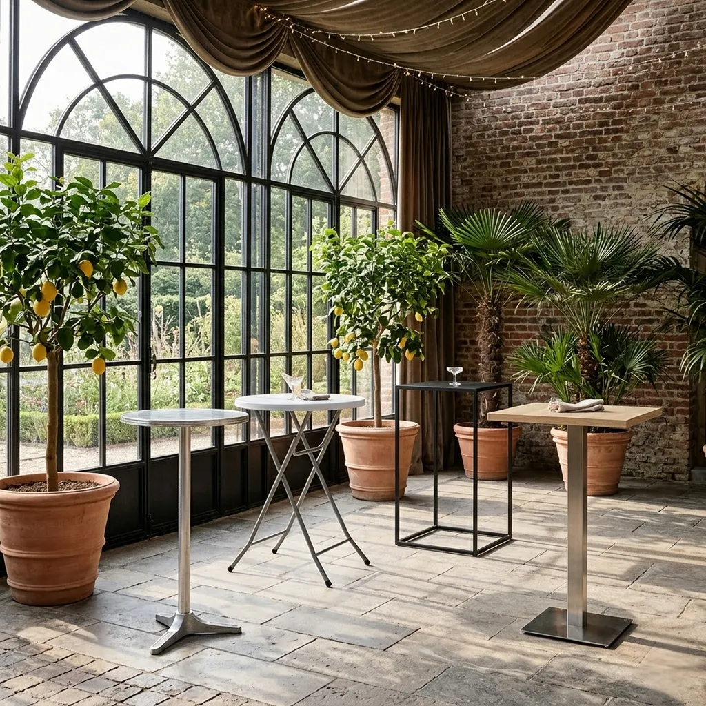 Location de mange-debout pour évènement intérieur ou extérieur à Lyon