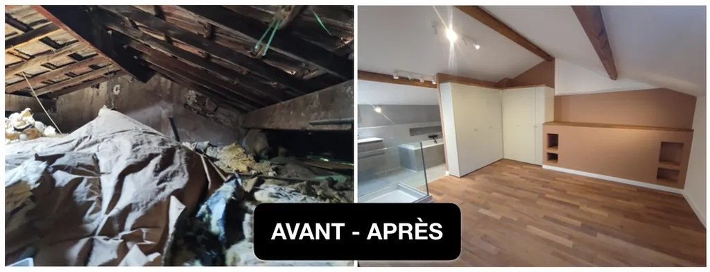 Surélévation et Aménagement de Combles avant après travaux