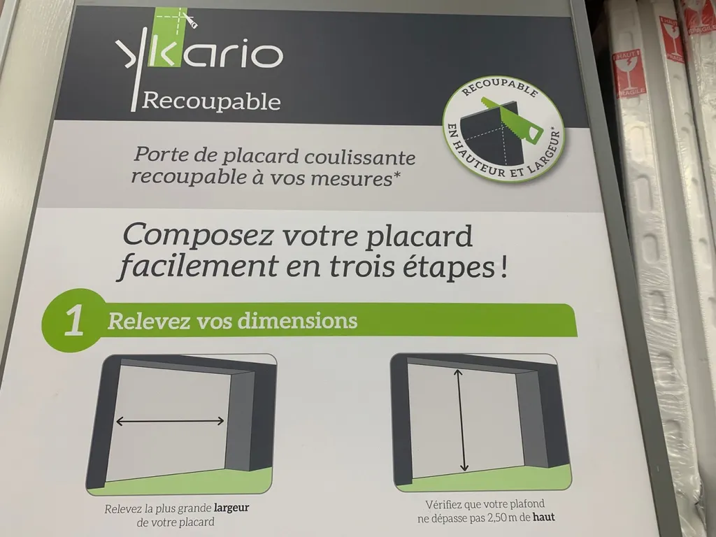 Portes de placard recoupables Ykario
