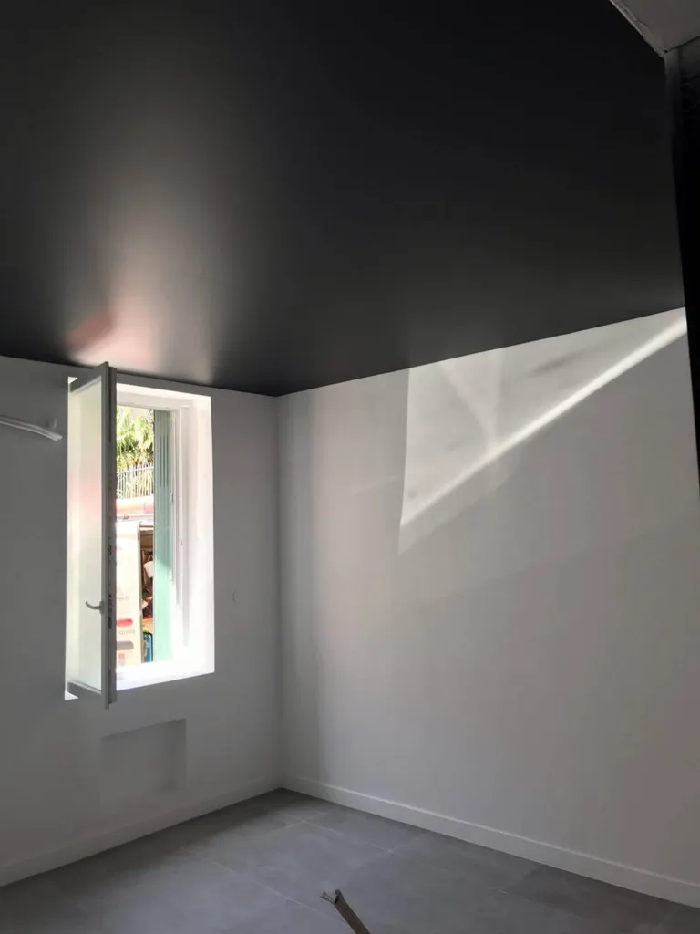 Pose plafond tendu BARRISOL noir mat by Plafonds Tendus Occitans, sur Toulouse