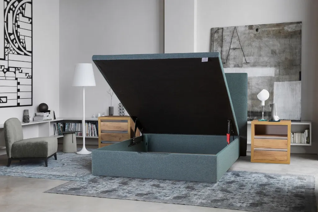 Acheter un sommier coffre Nerea de chez YECOL en tissu avec personnalisation sur mesure à Caluire proche Villeurbanne