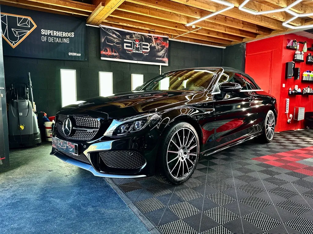 film de protection carrosserie PPF Lyon traitement céramique carrosserie traitement céramique des jantes Mercedes C43 AMG cabriolet 