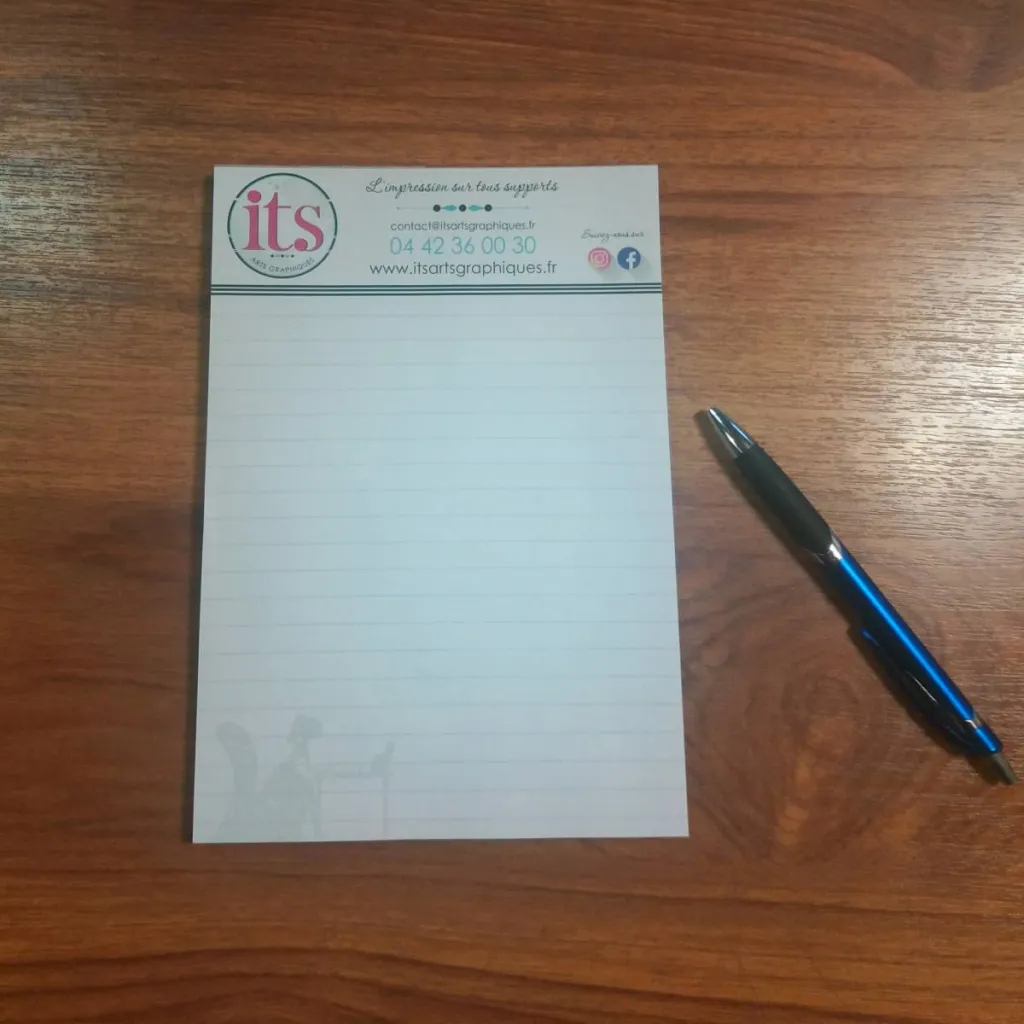 Création de Bloc-note personnalisé  proche de Gémenos et Roquevaire chez its arts graphiques