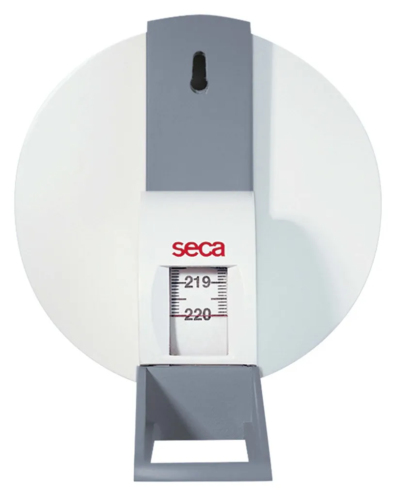 Toise murale SECA 206 — toise à ruban mécanique pour mesurer la taille jusqu’à 220 cm avec lecture facile et mécanisme à enroulement automatique à Valence