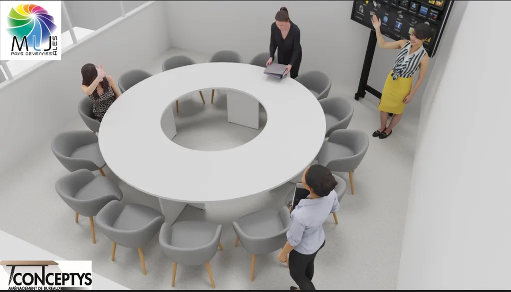 Table de réunion ronde et ergonomique à Alès