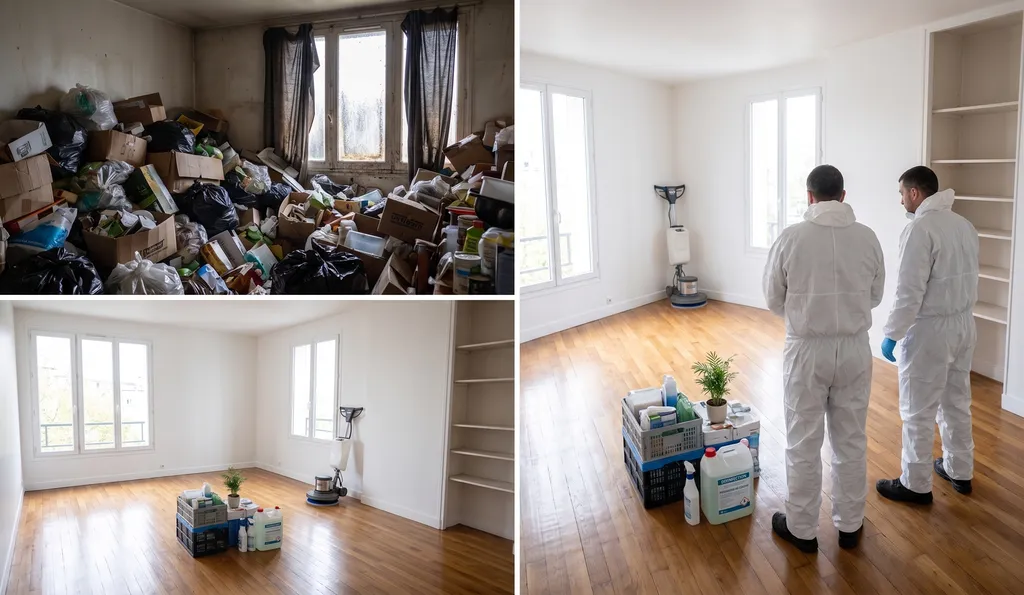 Entreprise spécialisée dans le nettoyage d'un appartement Diogène avec rangement et décontamination pour notaires et juges à Lyon dans le Rhône