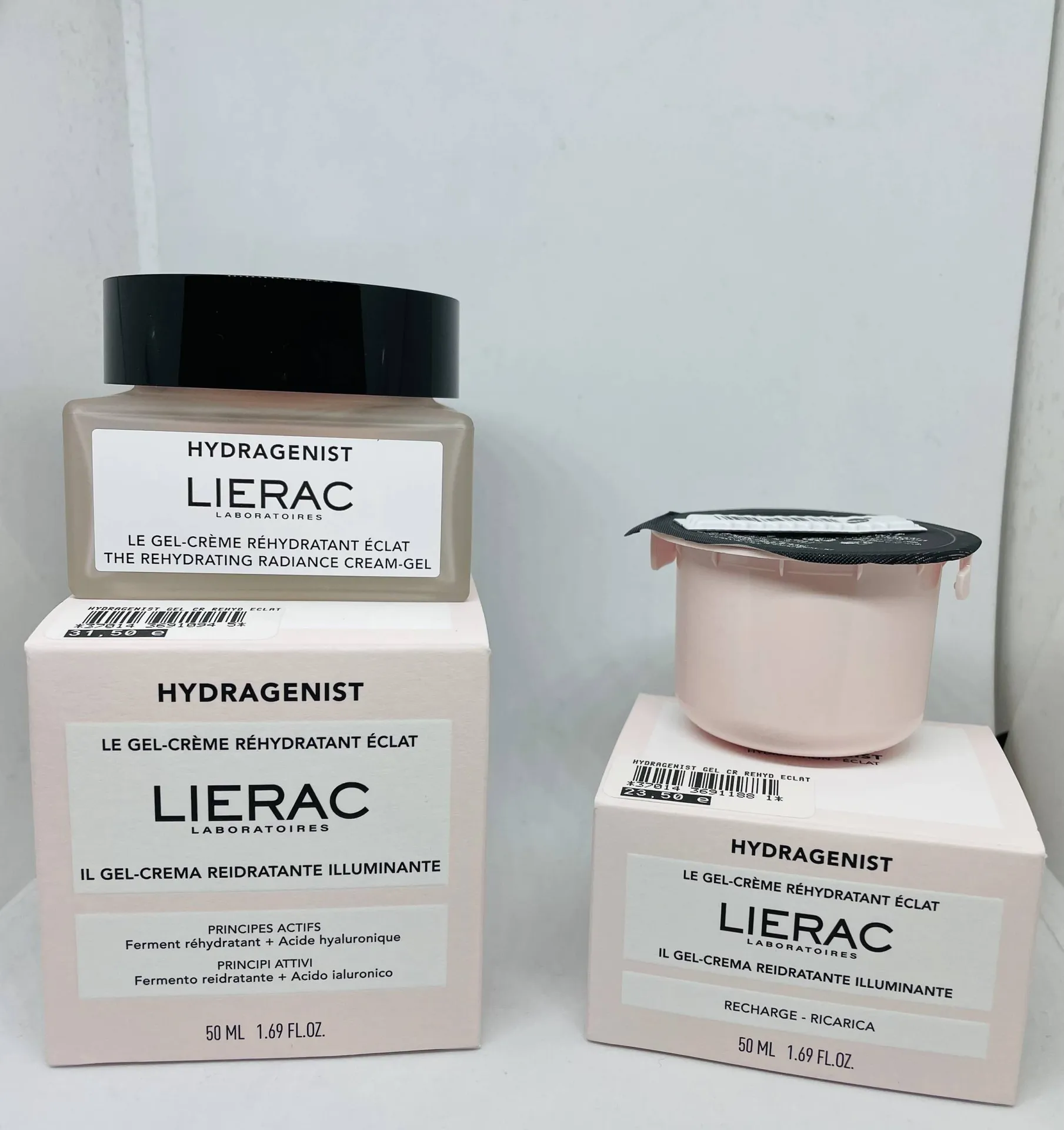 LIERAC gel crème hydragenist et recharge en pharmacie