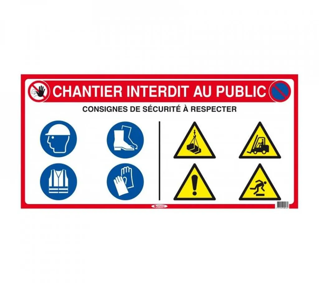 Impression et livraison de panneaux de signalétique sur chantier de bâtiment en Île-de-France