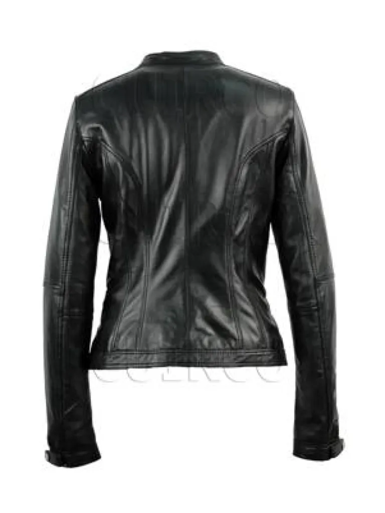 blouson cuir agneau femmenoir 