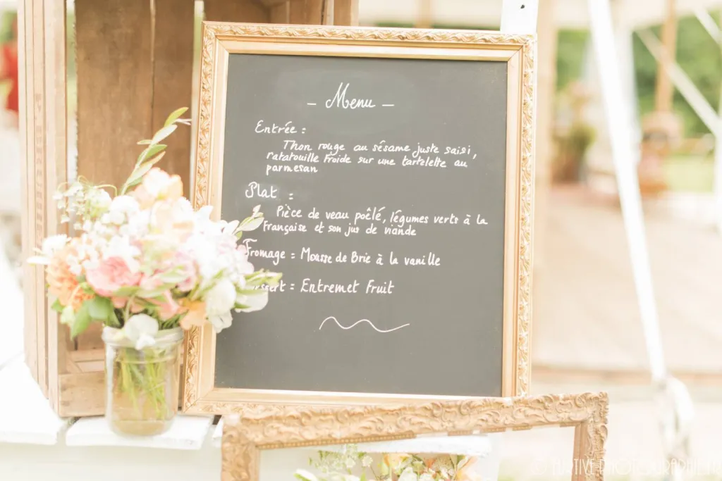 Slate wedding menu