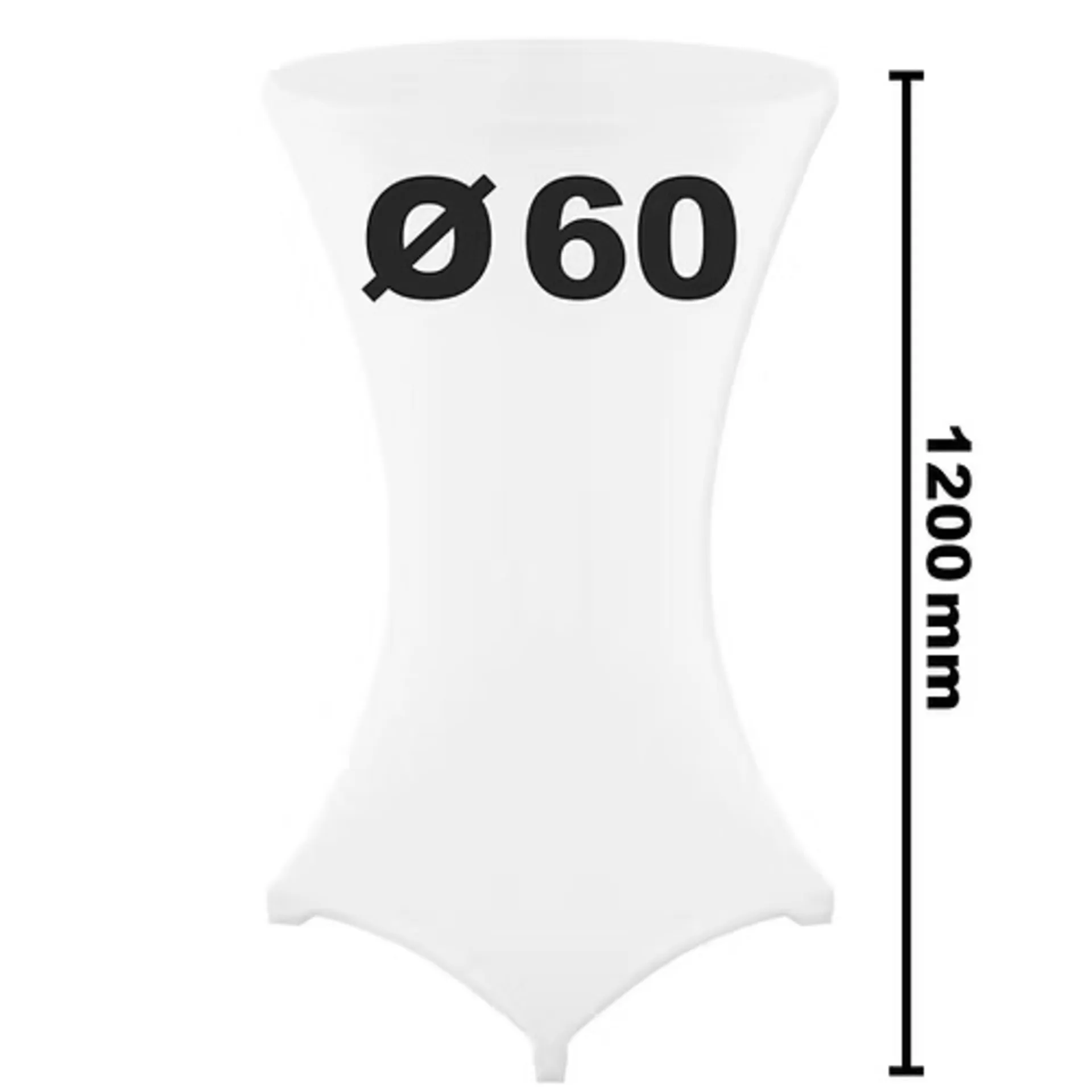 HOUSSE BLANCHE DIAM 60CM POUR TABLE MANGE DEBOUT