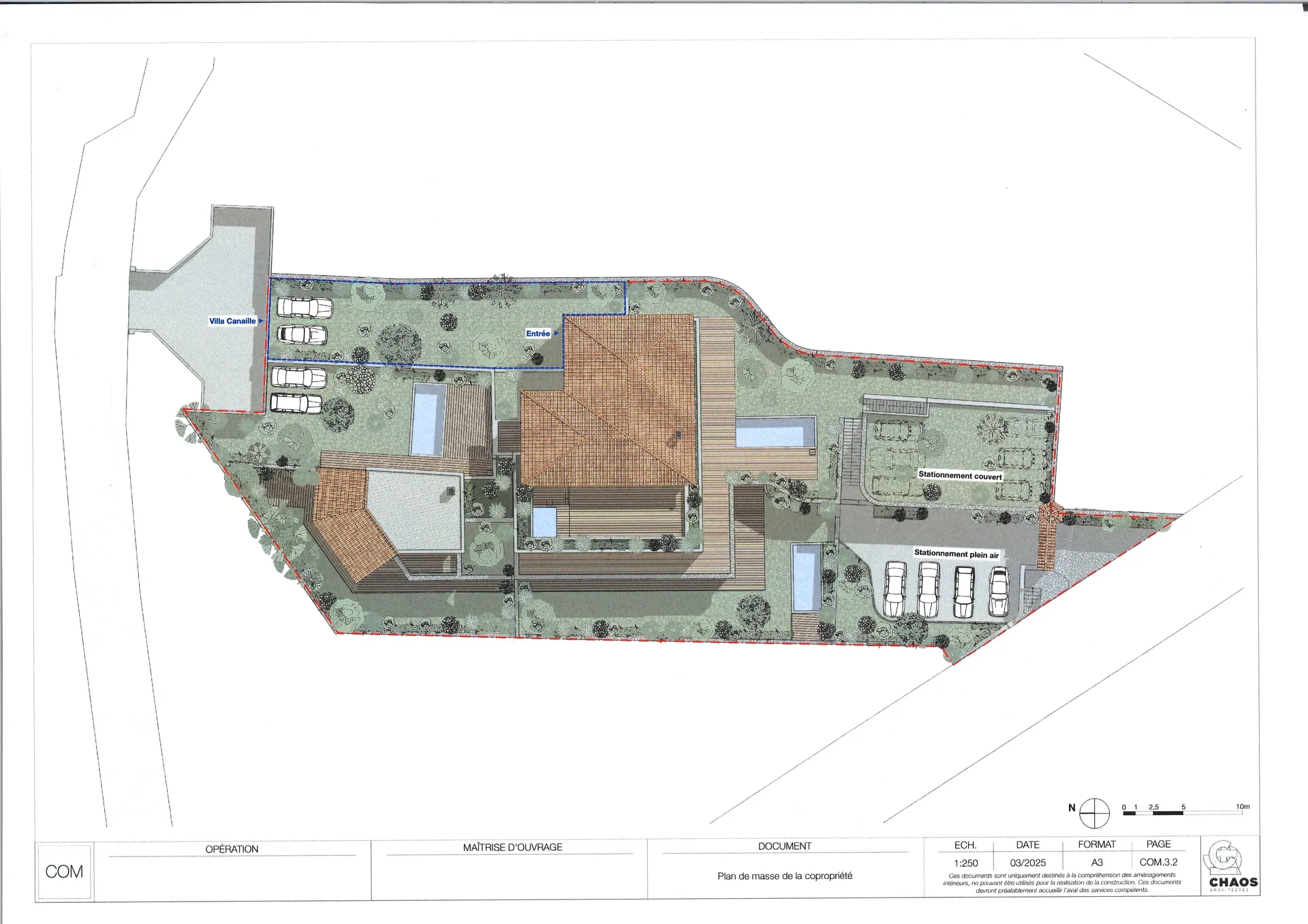 Plan d'aménagement extérieur proposé
