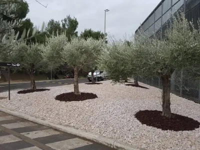 Mélange de graviers et pouzzolane