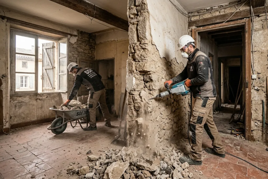 Société pour démolition intérieure pour maison ancienne à Bagnols sur Cèze 30200 dans le département du Gard