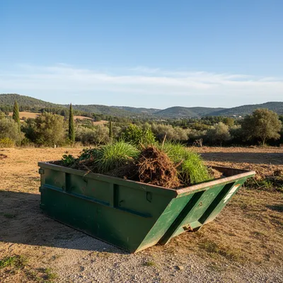 Location de benne pour déchets verts de 8m3 à Vidauban : évacuation de terre de jardin, gazon et arbustes déracinés vers Grimaud.