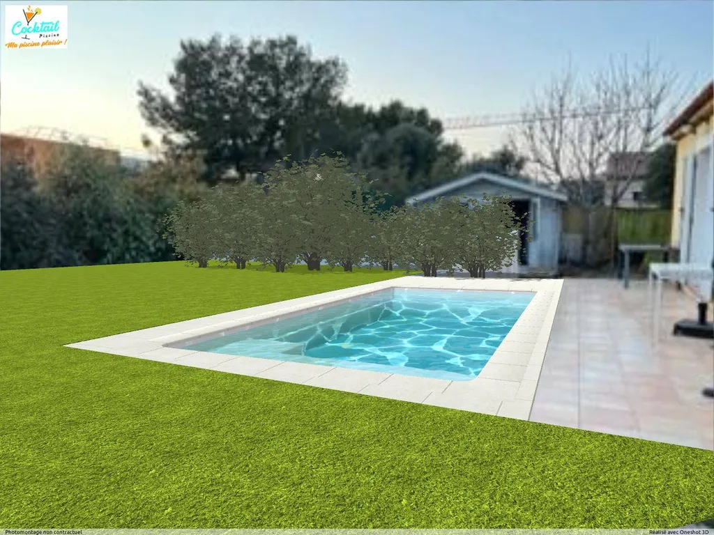 PISCINE COQUE POLYESTER FOND PLAT MODELE SHERRY LOUNGE DE 7.30 à 9.30 m COCKTAIL PISCINE PLAN DE CAMPAGNE