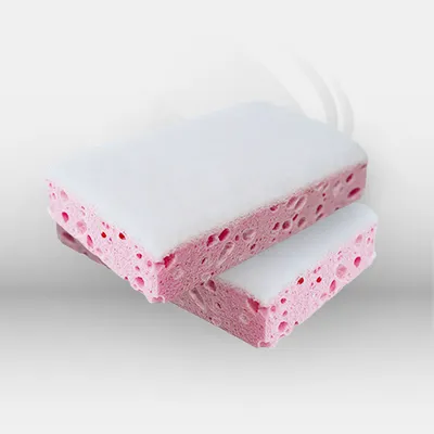 Éponge végétale rose blanc sanitaires en lot de 10, outil professionnel de nettoyage pour salles de bain et surfaces fragiles, permettant lavage et récurage doux sans rayures en milieu professionnel – disponible à Mont-de-Marsan, Landes (40), Nouvelle-Aqu