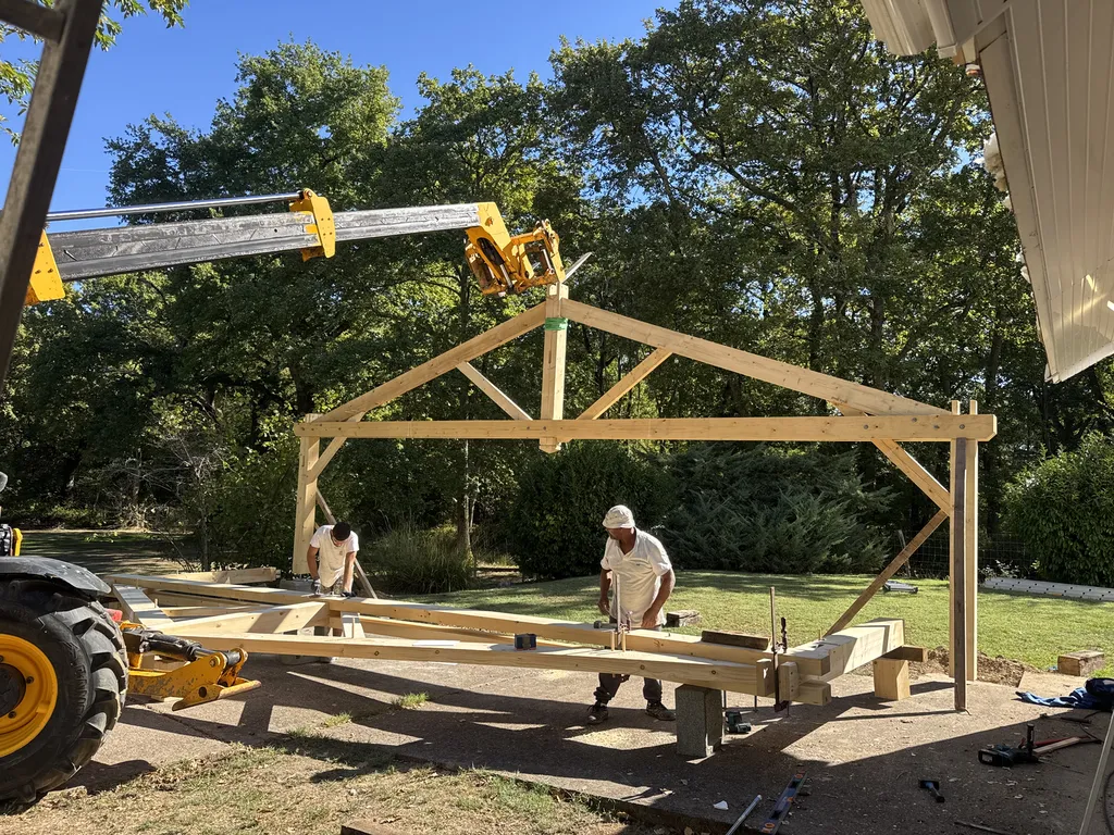 Construction de carport en bois