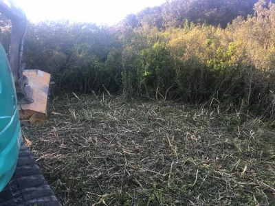 Débroussaillage à Angles vers Avignon, pour la mise en sécurité de la commune