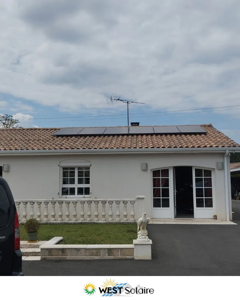 INSTALLATION RÉALISÉE DE 3KWC AVEC POSE DE 6 PANNEAUX PHOTOVOLTAIQUES SUR LA REGION DE  BORDEAUX EN GIRONDE