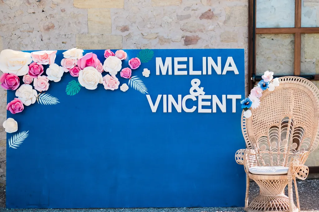 Les Mariages de Mademoiselle L wedding planner Saint Emilion Gironde décoration bleu et corail - Pixaile Photography