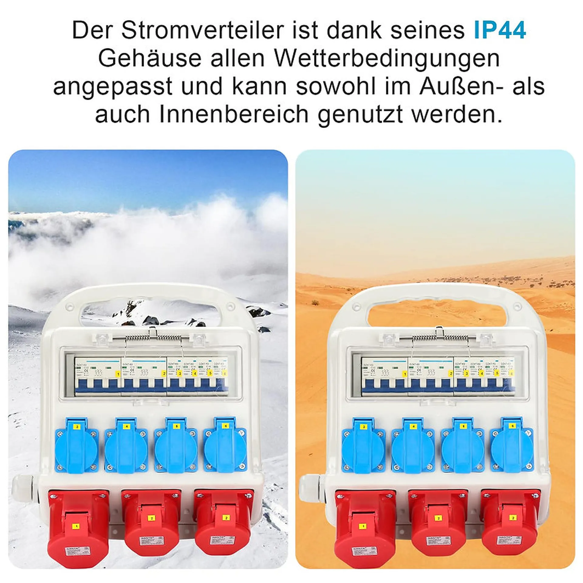 COFFRET ELEC 32A TRI VERS 1X 32A TRI + 2X16ATRI+ 4 PC16A MONO