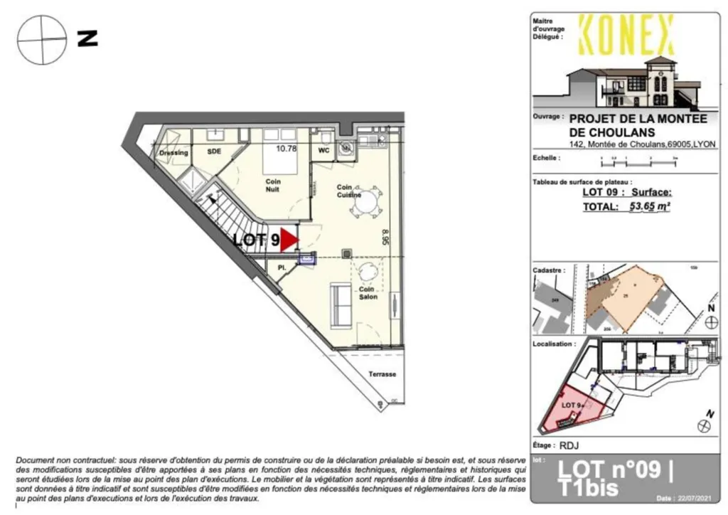 Ancien appartement T2 entièrement rénové situé dans un environnement bucolique et verdoyant à Lyon 5ème