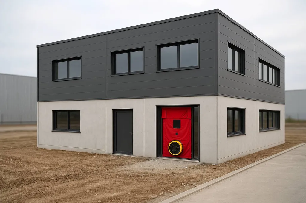Mesure de perméabilité à l’air de bâtiment tertiaire dans le Rhône