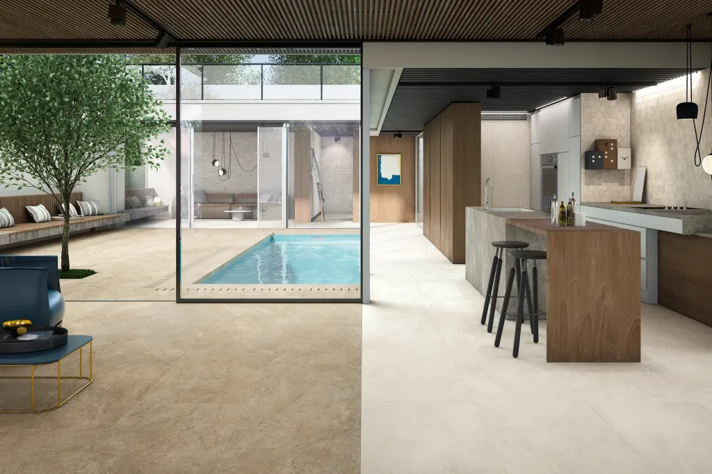 À Mont-Saint-Aignan, proche de Rouen, la teinte Honey illumine les cuisines ouvertes avec raffinement.