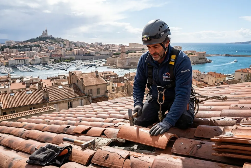Rénovation de toiture d'urgence après orage de grêle à Marseille