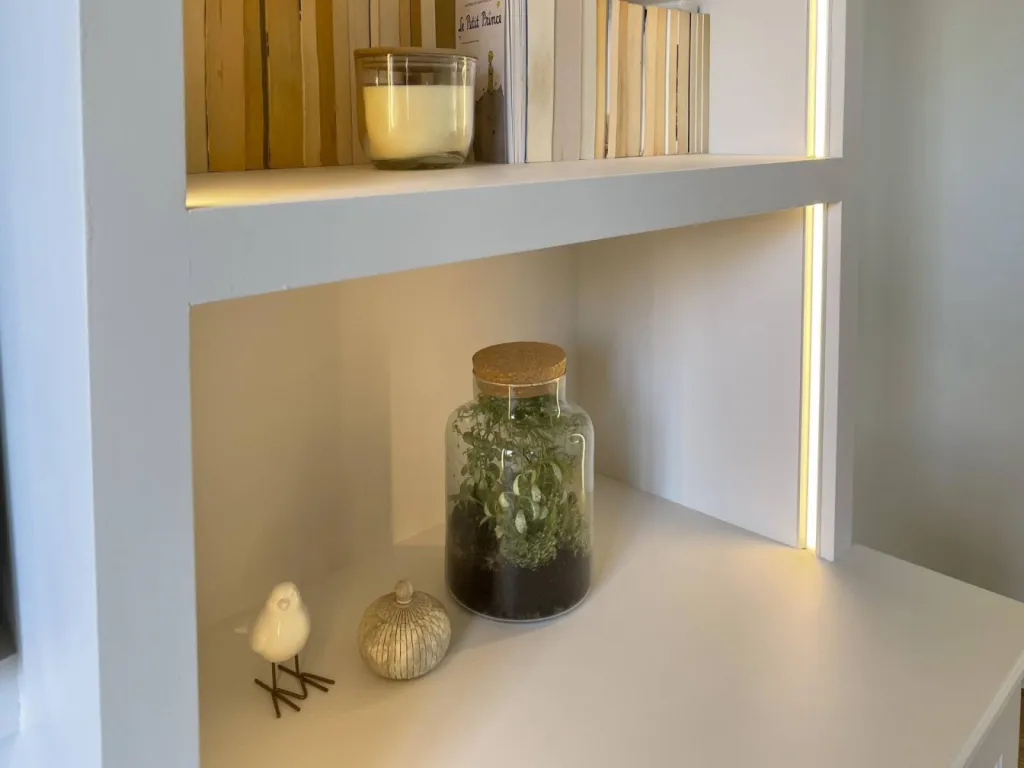 Fabrication bibliothèque éclairage LED à Lyon