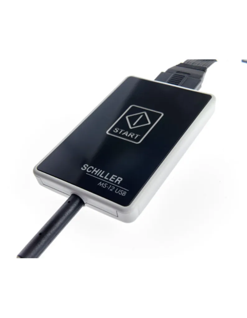 Schiller MS-12 USB : électrocardiographe numérique 12 dérivations compact et connecté, pour un enregistrement ECG précis et rapide sur ordinateur, idéal pour cabinets médicaux et cliniques à Toulouse